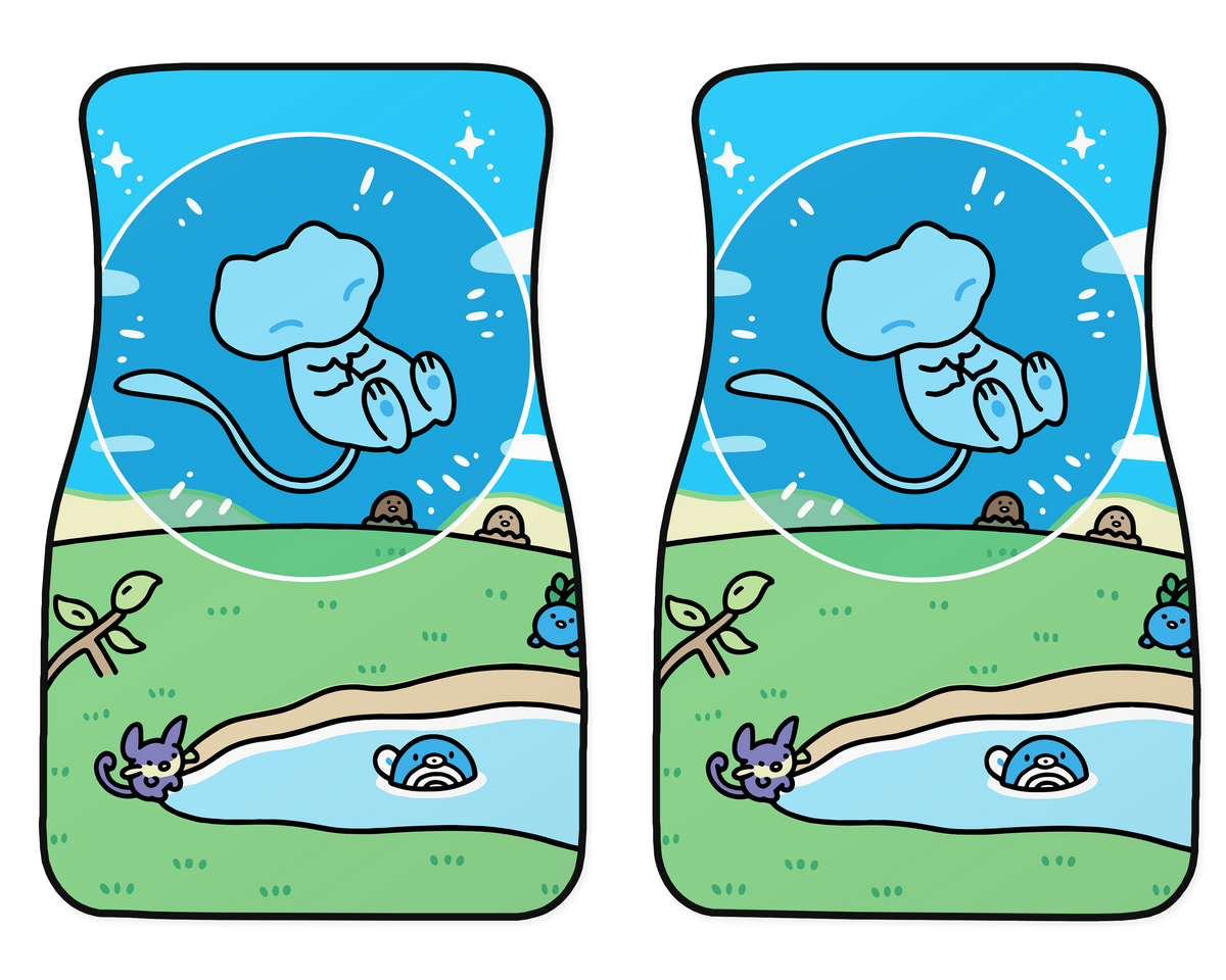 Bubble Cat Meadow Friends Car Mats