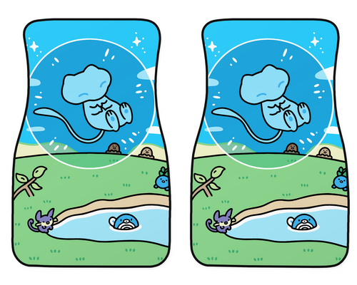 Bubble Cat Meadow Friends Car Mats