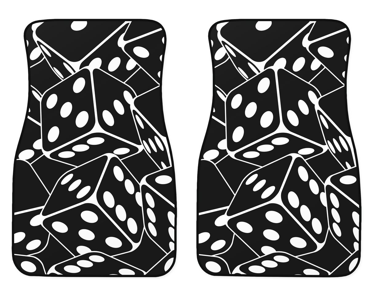 Black White Dice Pattern Car Mats